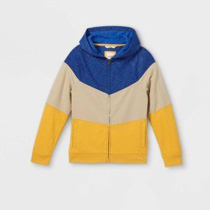 Cat & Jack Zip up Hooded Sweatshirt Brand new with Tags Yellow and Blue